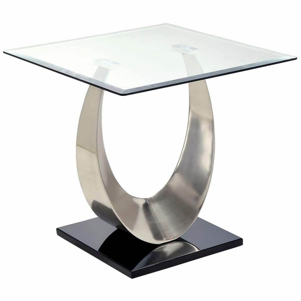 Furniture Of America Clarkton 24 In Chrome Square Glass End Table IDF   Satin Plated Furniture Of America End Side Tables Idf 4726e 64 1000 