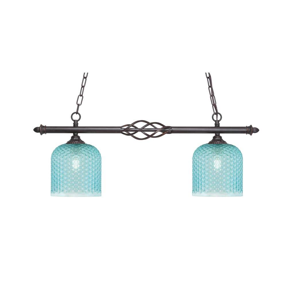 Bridgewater 2 Light Dark Granite Linear Chandelier, Any room with 7 in. Tur