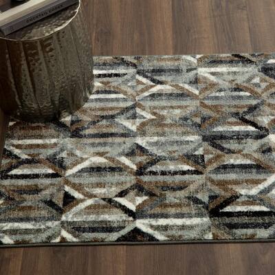 Concurrent Neutral 2 ft. 6 in. x 3 ft. 9 in. Geometric Area Rug