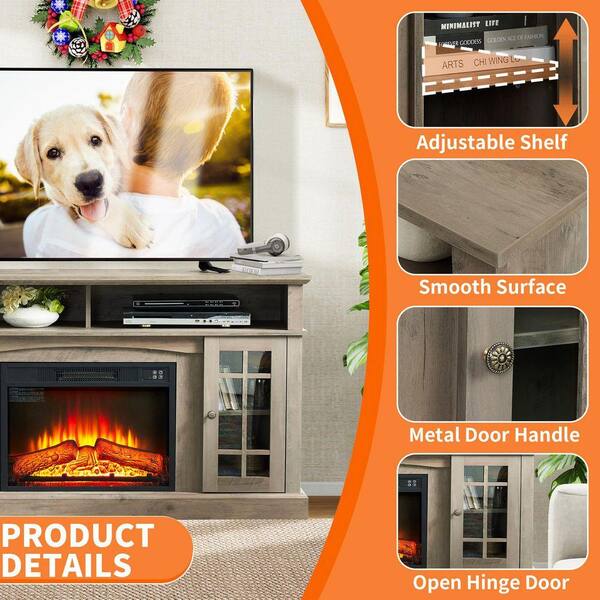 ToolCat 58 in. Freestanding Electric Fireplace TV Stant