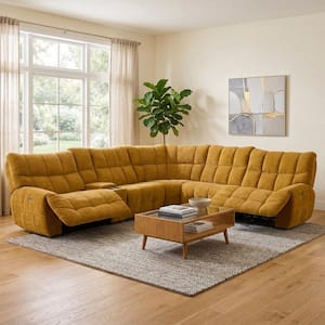 Furniture of America Sorara 121 in. Polyester L-shaped Power