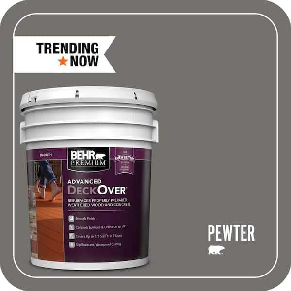 5 gal. #SC-131 Pewter Smooth Solid Color Exterior Wood and Concrete Coating