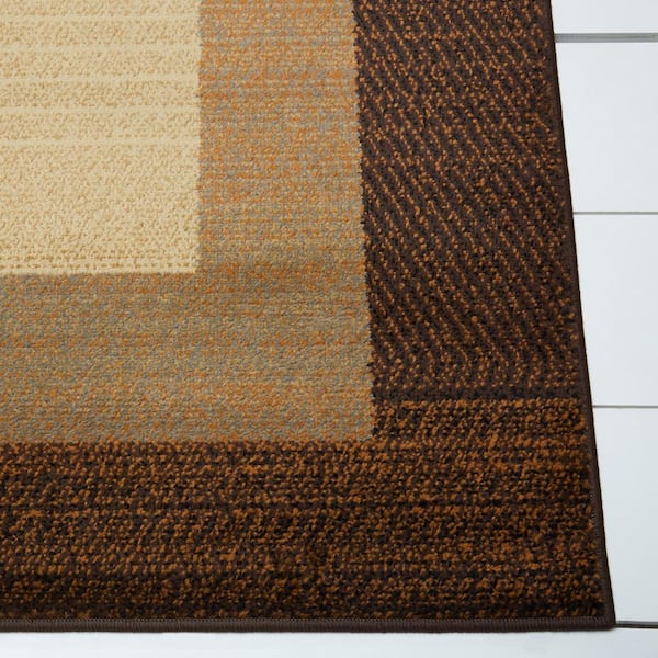 Royalty Clover Brown/Blue 2 ft. x 7 ft. Indoor Runner Rug
