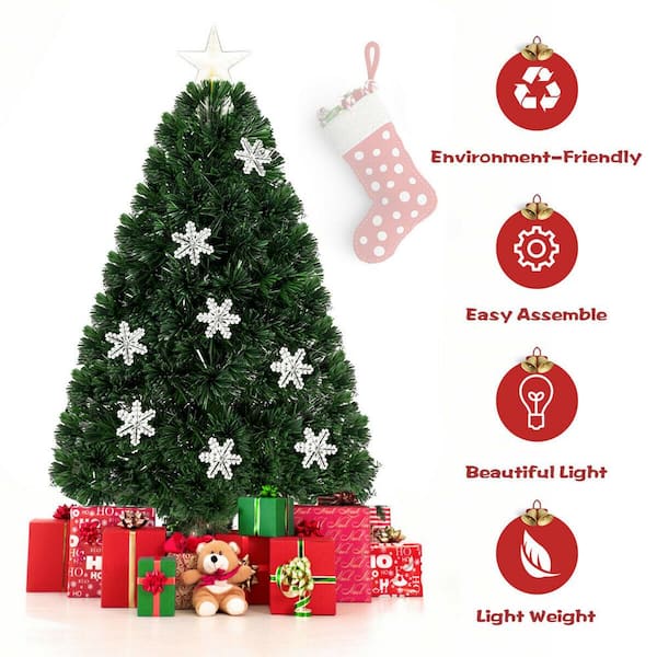 TheLAShop 3ft Glittered Christmas Cone Tree with Cotton Balls Remote C –