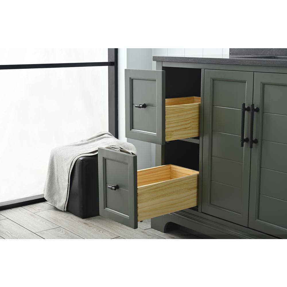 Vintage Green 48" Single Sink Bathroom Vanity with Stone Top