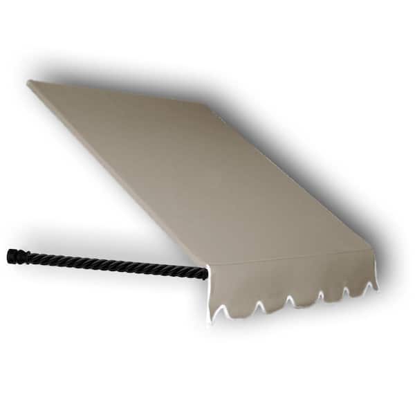 AWNTECH 8.38 ft. Wide Santa Fe Twisted Rope Arm Window/Entry Fixed Awning (44 in. H x 24 in. D) Tan