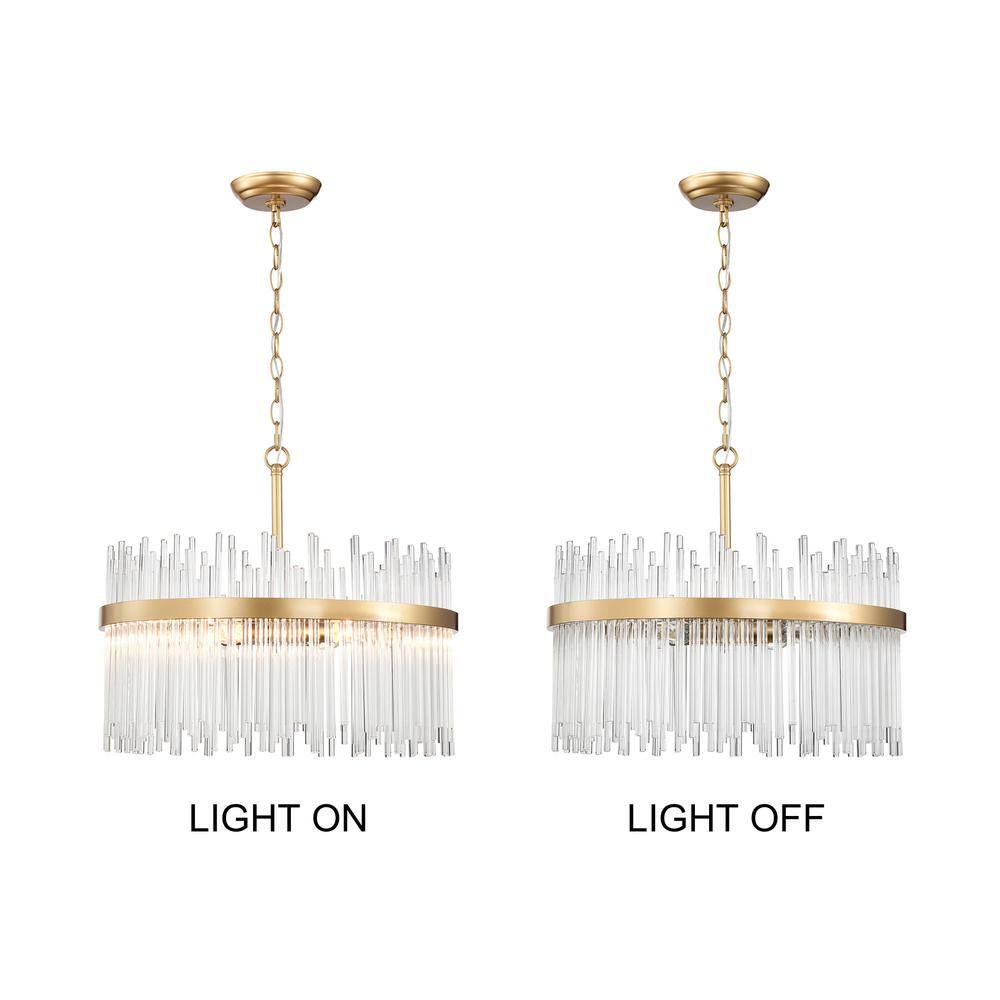 Casandra 5-Light Shiny Bronze Chandelier with Clear Crystal Bars