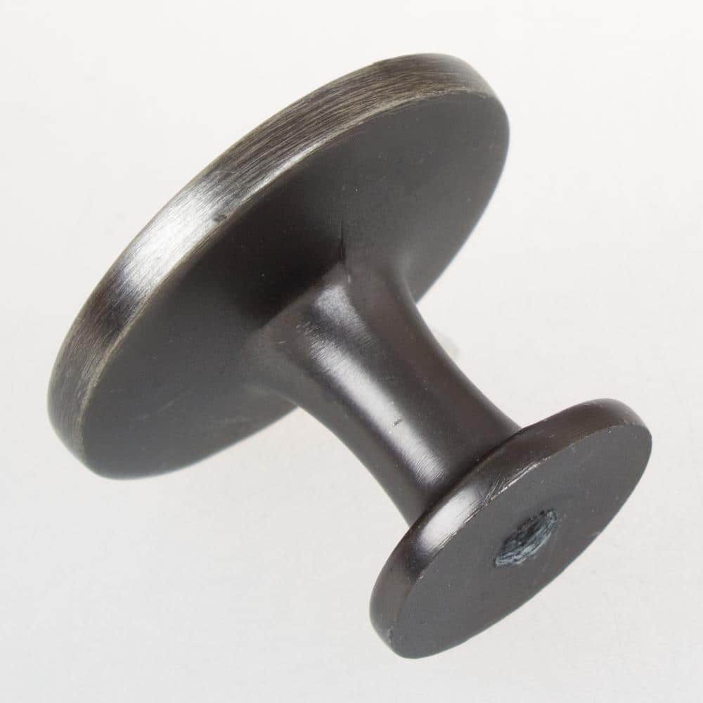 1.25" Round Satin Pewter Cabinet Knob with Mounting Hardware