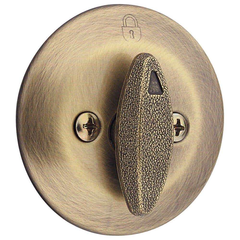 Kwikset 663 Single-Sided Deadbolt in Antique Brass with Microban