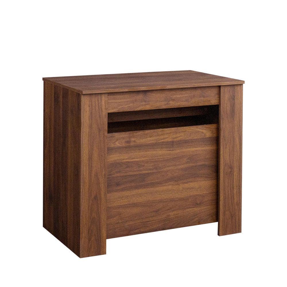 Walnut Brown MDF Wood Multifunctional Extendable Outdoor Dining Table