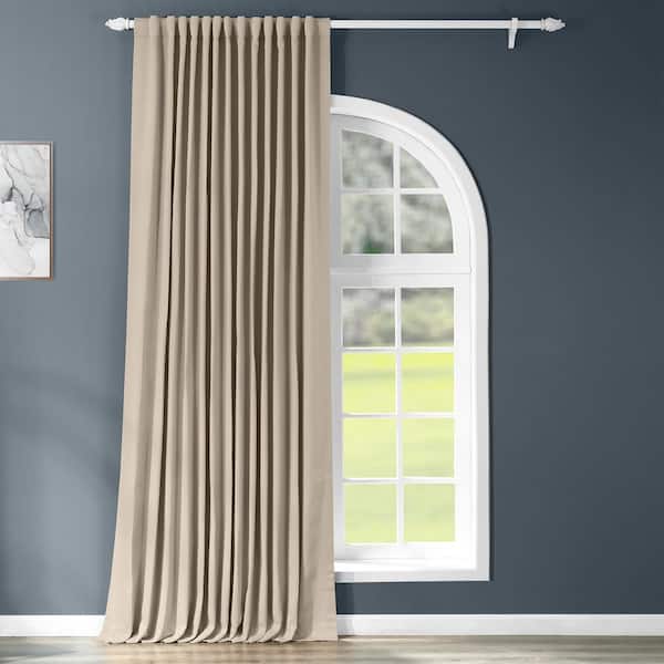 Exclusive Fabrics & Furnishings Classic Taupe Rod Pocket Room Darkening Curtain - 100 in. W x 108 in. L (1 Panel)