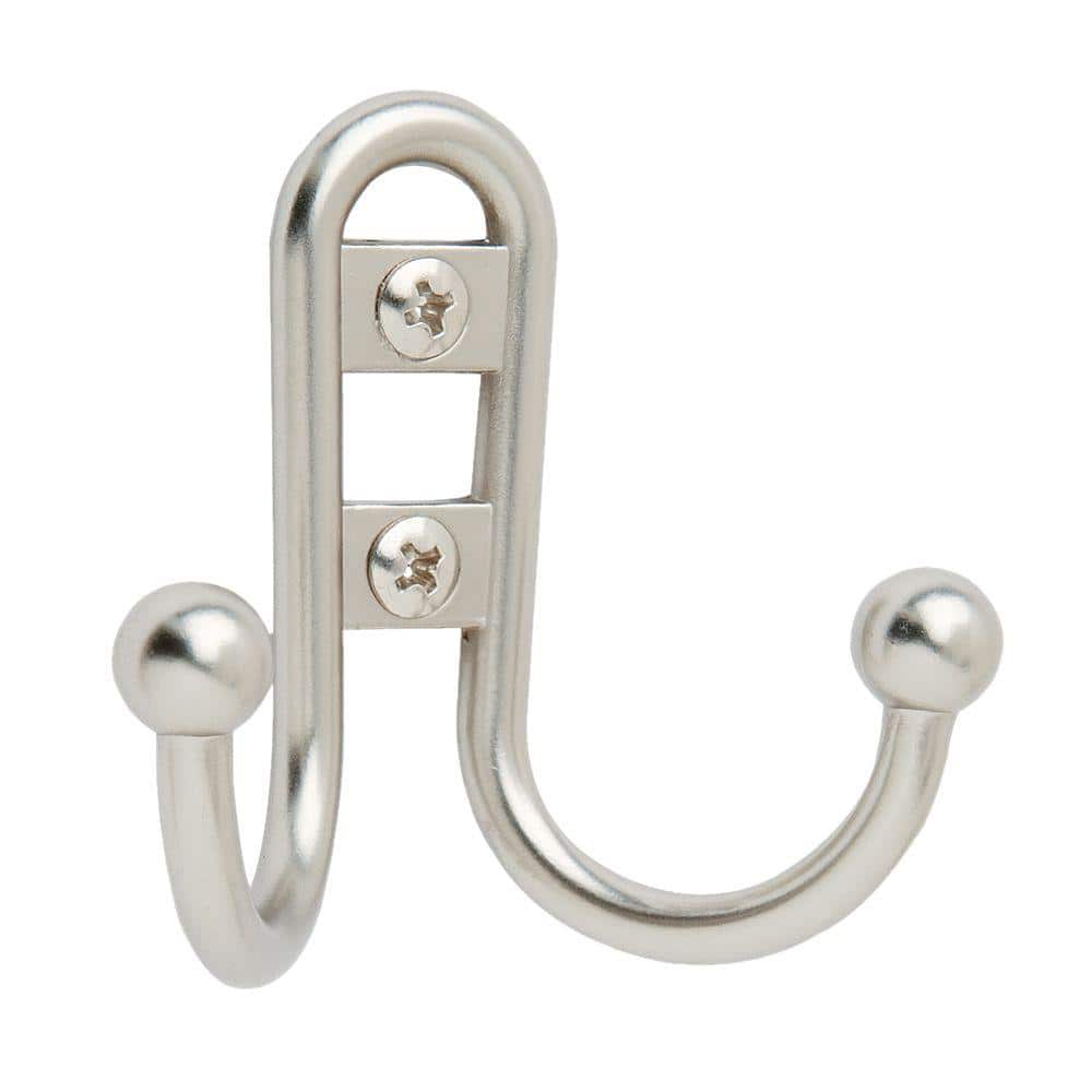 Amerock 25 Brushed Nickel Double-Prong Robe Hook H55457S, 54% OFF