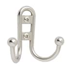 25 lbs. Double-Prong Robe J-Hook Brushed Nickel