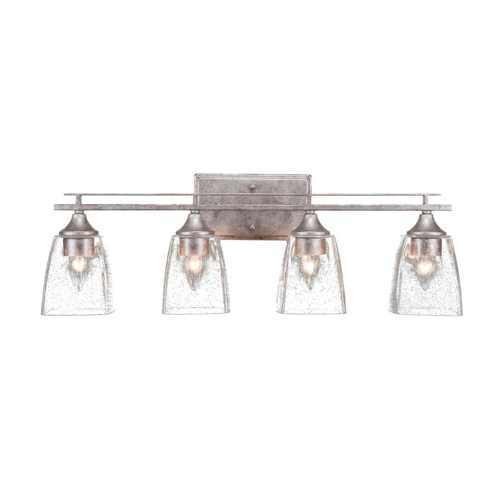 Ontario 25.5 in. 4-Light Aged Silver Vanity Light