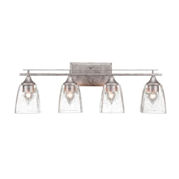 Unbranded Ontario 25.5 in. 4-Light Aged Silver Vanity Light