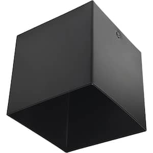 4 in. 1-Light Matte Black Aluminum Cube Design Downlight Flush Mount Light Fixture for GU10 LED Bulb (Not Included)