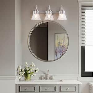 Austin 18.3 in. 3-Light Sandy Nickel Vanity Light with Glass Shade