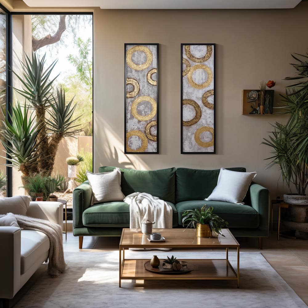 LuxenHome 2-Piece Gold and Brown Metal Abstract Wall Decor Set