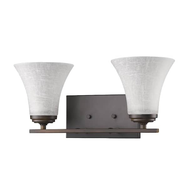 Acclaim Lighting Union 2-Light Oil-Rubbed Bronze Vanity Light with Frosted Glass Shades