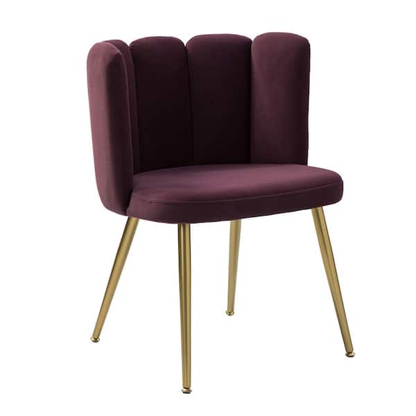 JAYDEN CREATION Bona Purple Side Chair with Tufted Back