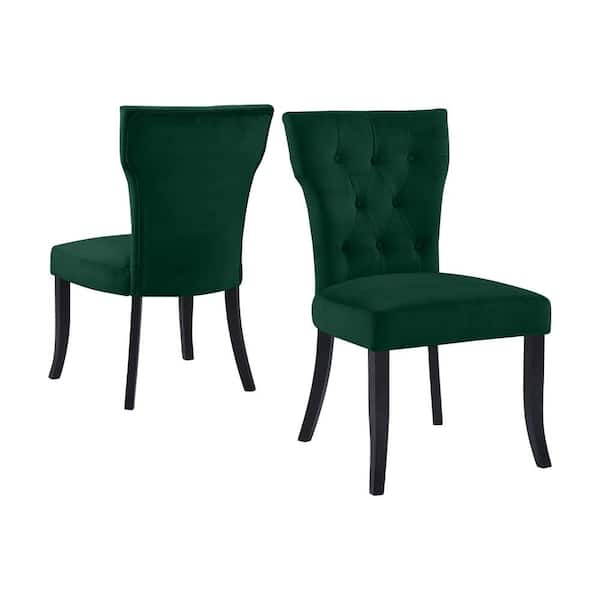 emerald green dining chairs set of 2