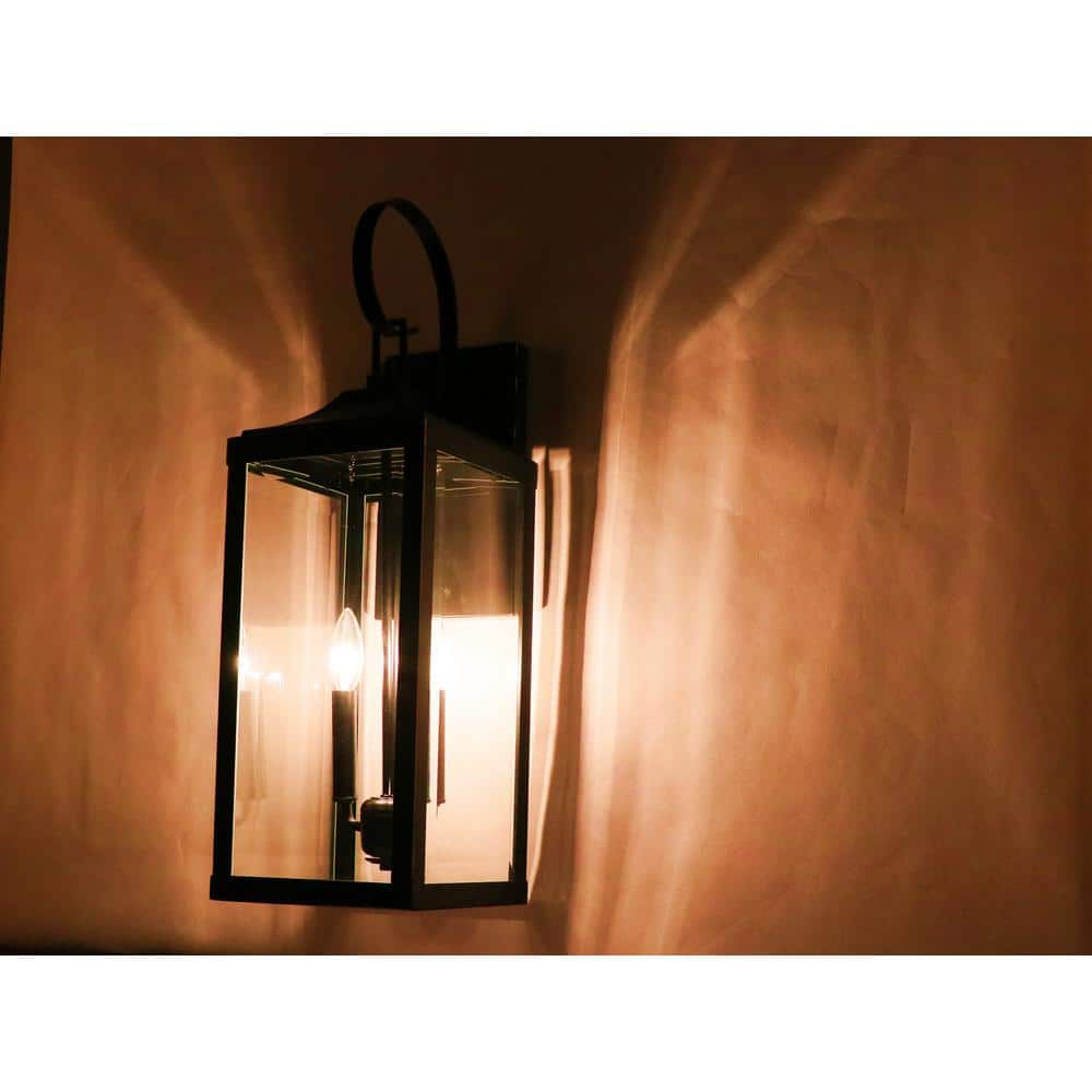 Imperial Black Steel Dimmable Outdoor Wall Lantern