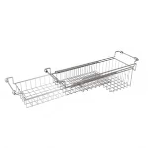 Stainless Steel Expandable Over The Kitchen Sink Caddy Sponge Holder Organizer for Sponge Brush Soap Dish Cloth Rag