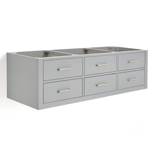 ARIEL Hutton 60 in. W x 22 in. D x 18 in. H Bath Vanity Cabinet without Top in Grey