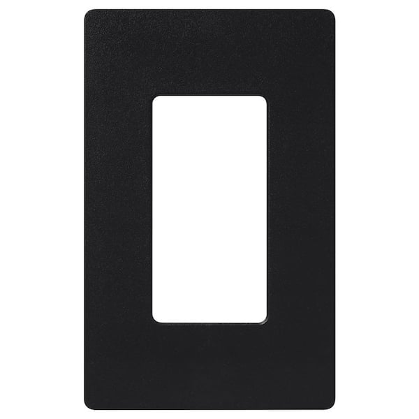 Lutron Claro 1 Gang Wall Plate for Decorator/Rocker Switches, Gloss, Black (CW-1-BL) (1-Pack)