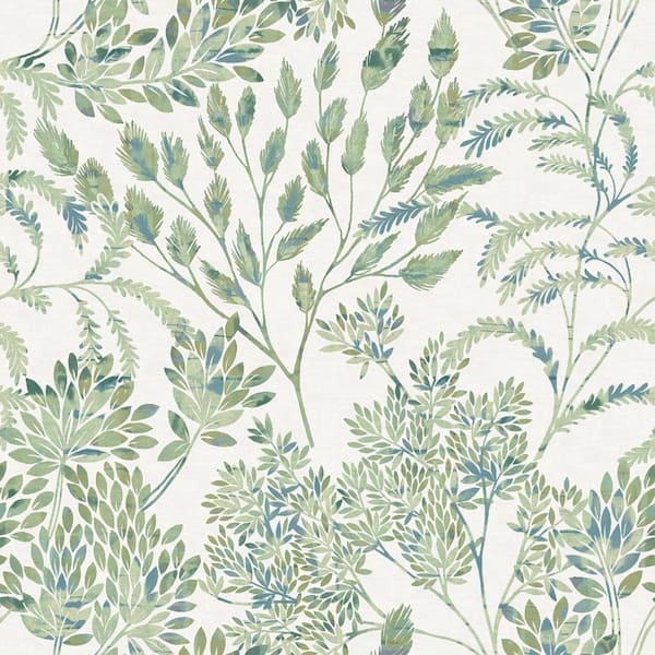 Tempaper Eucalyptus Stencil Foliage Unpasted Wallpaper Roll (Covers 60 sq. ft.)