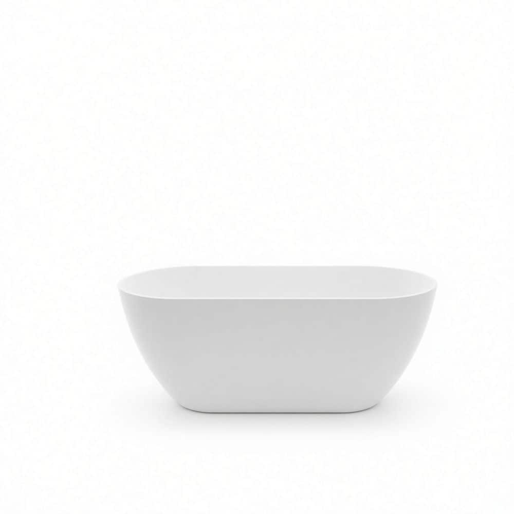 59.06 in. x 28.74 in. Deep Soaking Acrylic Freestanding Bathtub with Center Drain in Glossy White, Oval Design price history on PriceWatchPro