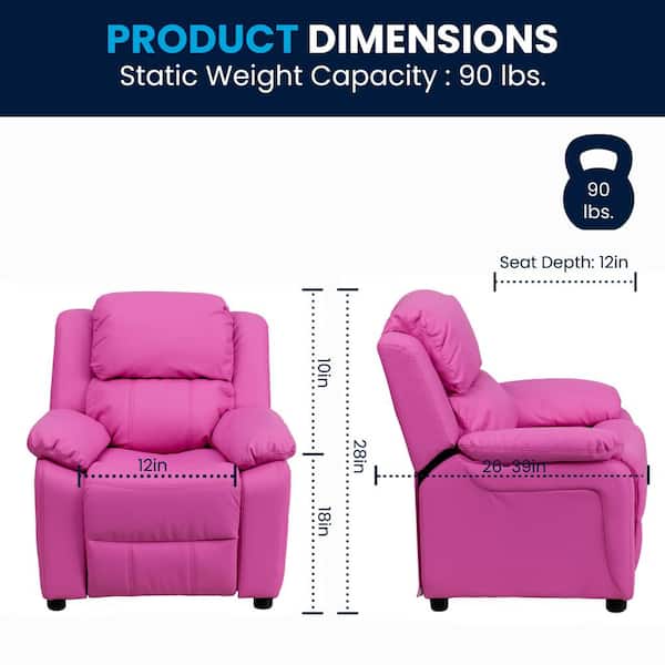 Flash Furniture 18-in Pink Upholstered Kids Accent Chair