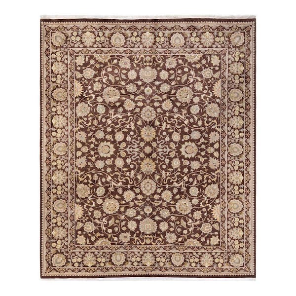Mogul Traditional Brown 8 ft. 2 in. x 10 ft. 1 in. Oriental Area Rug