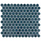 Take Home Tile Sample - Tribeca 1 in. Hex Glacier Blue 6 in. x 6 in. Porcelain Mosaic