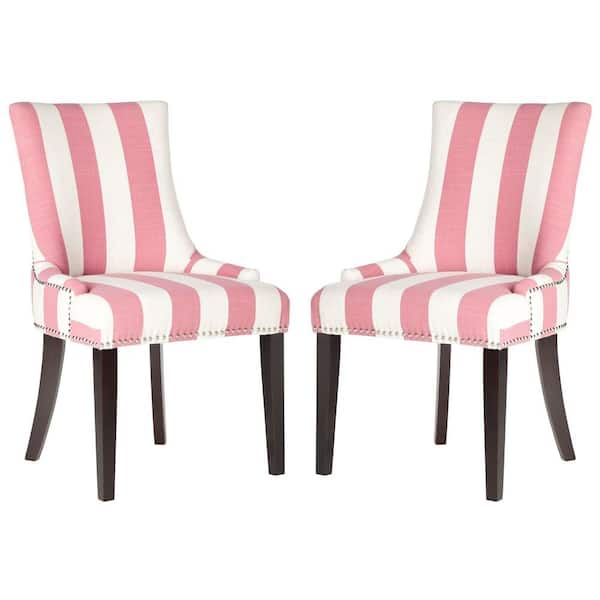 SAFAVIEH Lester Pink/White Dining Chair (Set of 2)