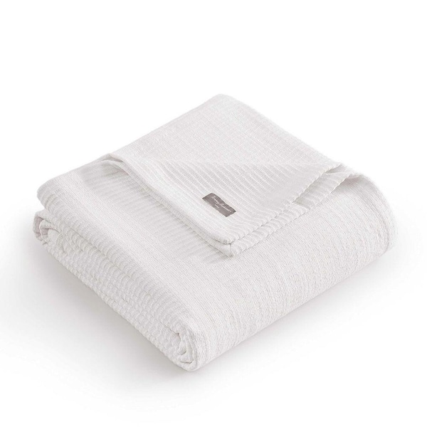 Bamboo Woven White Yarn Dyed Cotton Full/Queen Blanket