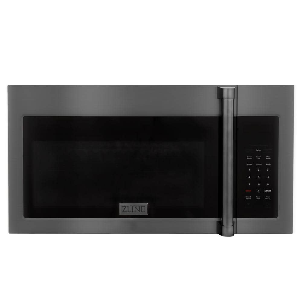 30 in. 300 CFM 900-Watt Over the Range Microwave Oven in Black Stainless Steel & Traditional Handle