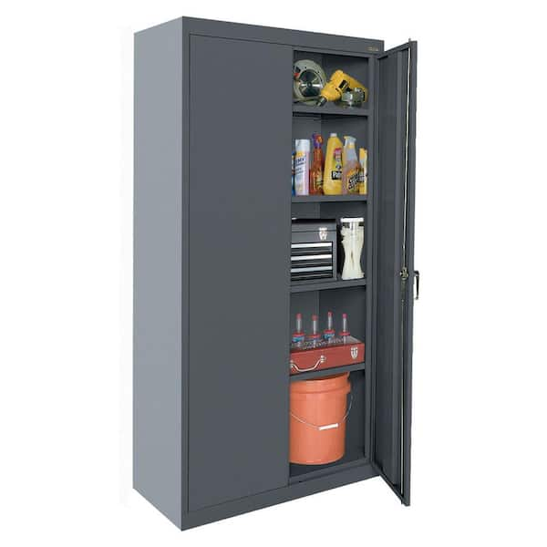 Classic Series Preassembled Steel Garage Freestanding Cabinet in Charcoal ( 36 in. W x 72 in. H x 24 in. D )