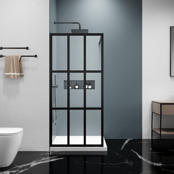 34 in. to 35-3/8 in. W x 72 in. H Bi-Fold Frameless Shower Door in Chrome with 1/4 in. Tempered Clear Glass