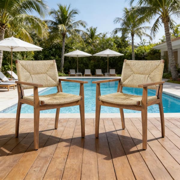 Grey All-Weather Wicker Outdoor Lounge Chair Patio Dining Chair