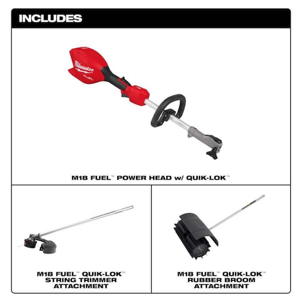 M18 FUEL 18V 16 in. Brushless Cordless Battery Powered QUIK-LOK String Trimmer w/ Rubber Broom Attachment