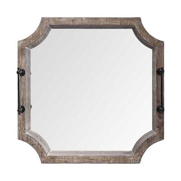 HomeRoots Brown Irregular Wood 23 in. Decorative Serving Tray