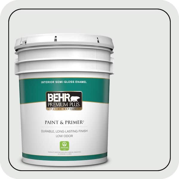 BEHR PREMIUM PLUS 5 gal. #PWN-44 Bay Breeze Semi-Gloss Enamel Low Odor Interior Paint & Primer