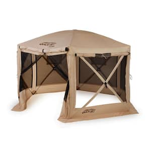 Quick-Set Pavilion 12.5 x 12.5 Foot Portable Outdoor Canopy Shelter, Tan