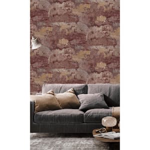 Burgundy Distressed Faux Concrete Effect Wallpaper Shelf Liner (57 sq. ft) Double Roll