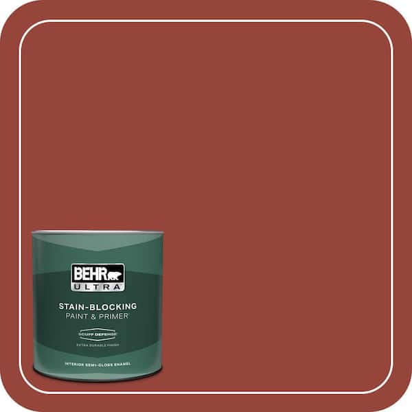 BEHR ULTRA 1 qt. #PPU2-17 Morocco Red Extra Durable Semi-Gloss Enamel Interior Paint & Primer