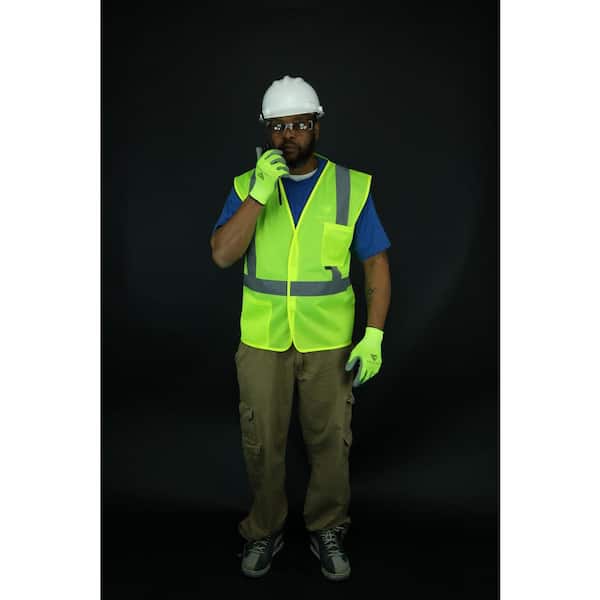 Touch Screen Hi-Vis Yellow PU Palm Coated Nylon Gloves (3-Pack)