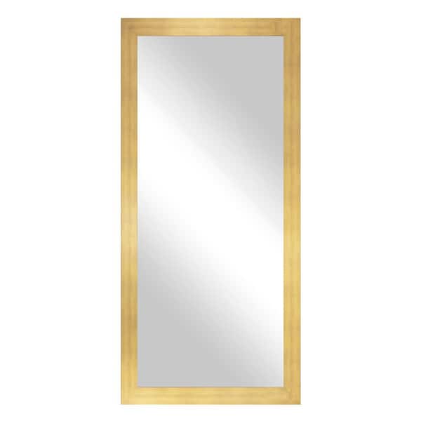 Modern Rustic (54 in. W x 33 in. H) Matte Gold MDF Wide Rectangle Mirror