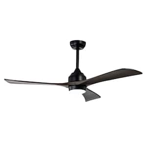52 in. LED Modern Indoor Black Quiet Reversible Ceiling Fan with Lights Remote Control