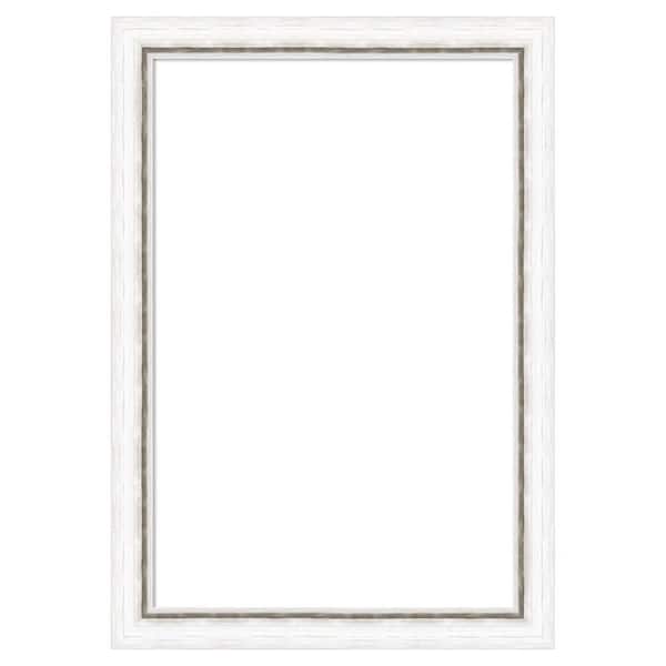 Amanti Art Morgan White Silver 14 in. x 20 in. Wood Framed Dry Erase Magnetic Memo Board